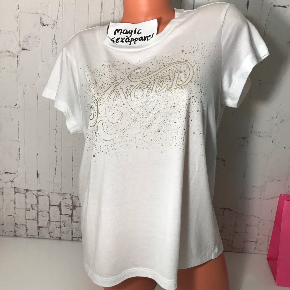VICTORIA’S SECRET M L T-SHIRT GLITTER ANGEL LOGO